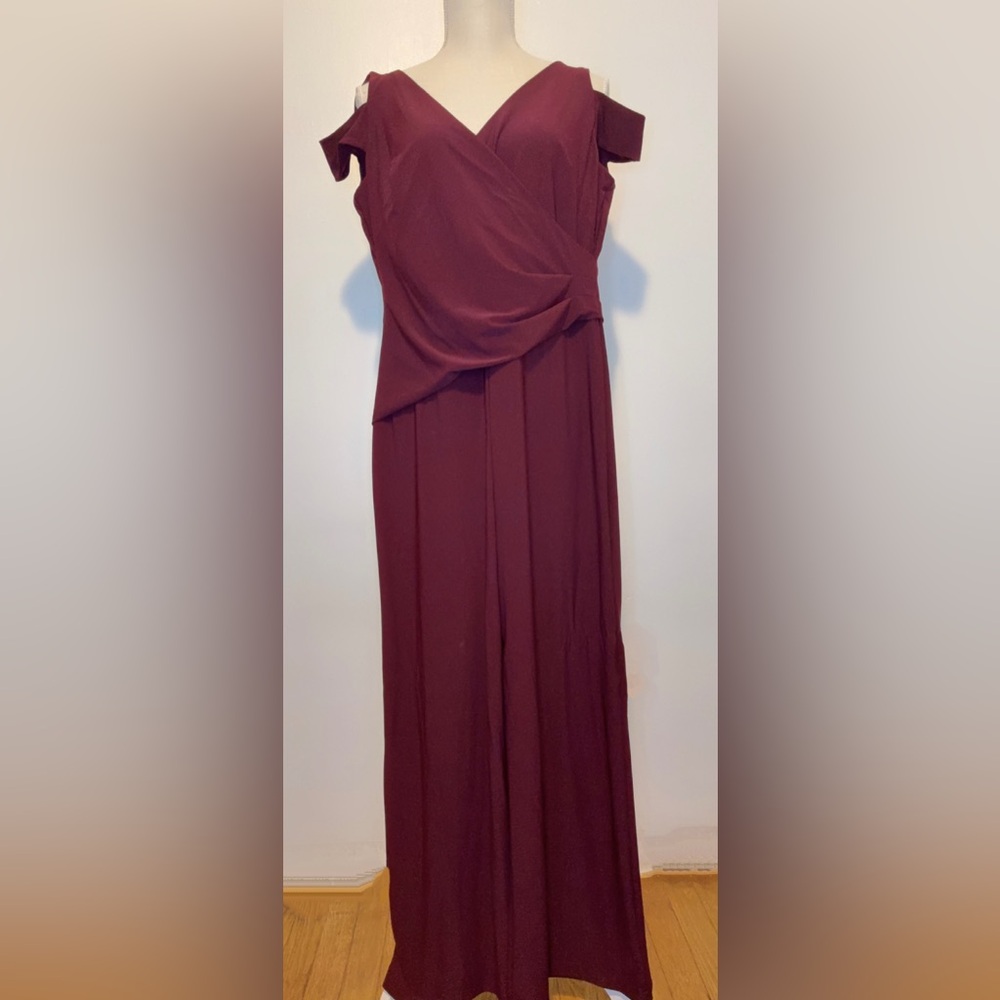Ralph Lauren Deep Red Strapless Wide-leg jumpsuits